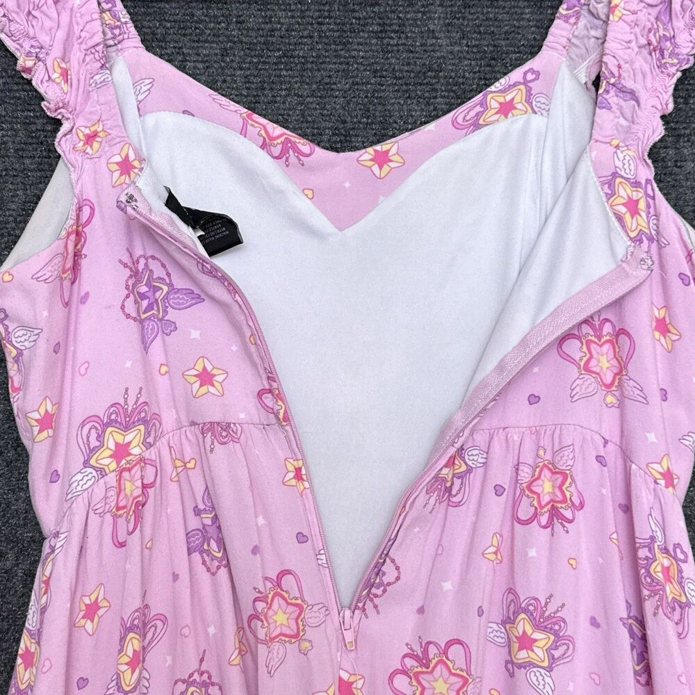 Hot Topic Sweet Society Kawaii Mini Dress S Pink Hearts Stars Coquette Princess - Picture 8 of 11